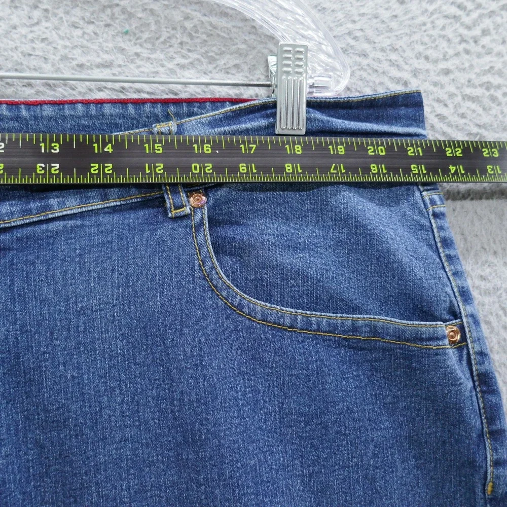 Jack of Spades Mens Medium Wash Straight Leg Stretch Jeans Blue 42x30